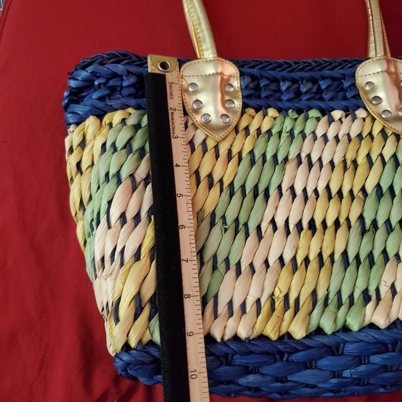 Woven Handbag Tote Bag Colorful - Picture 6 of 7